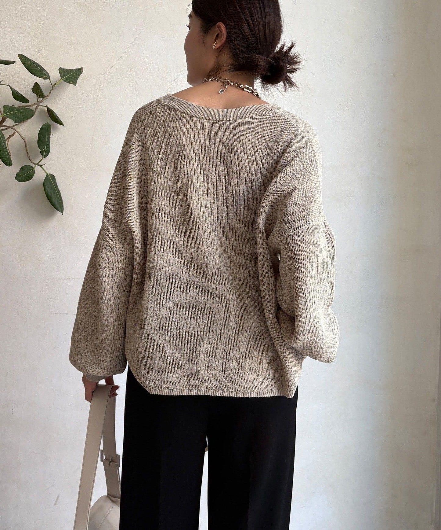 和紙質開領套頭衫