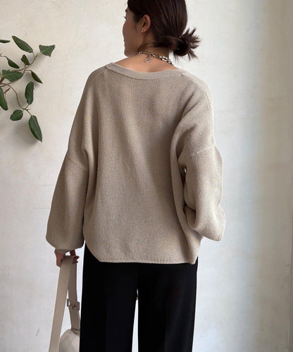 和紙質開領套頭衫