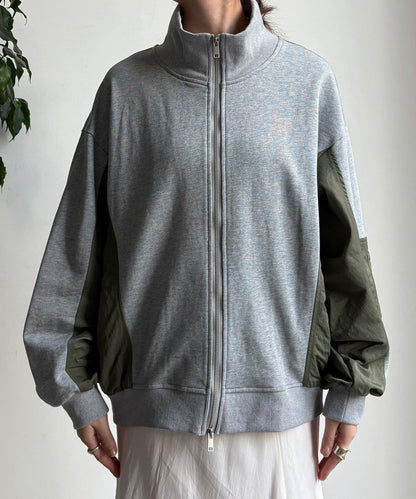 異材質拼接雙拉鍊夾克