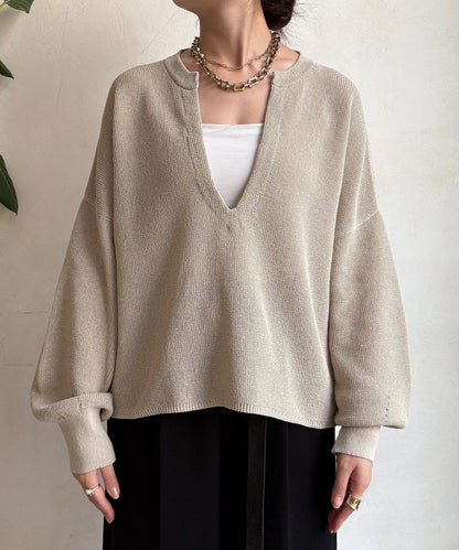 和紙質開領套頭衫