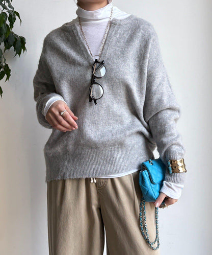 深V開叉針織衫
