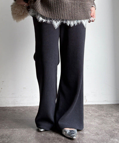 針織燈芯絨微喇休閒褲