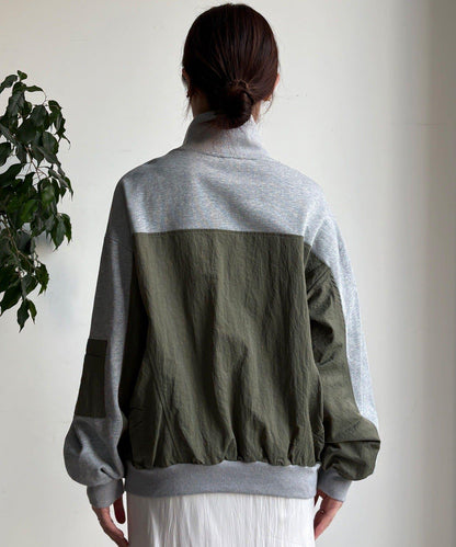 異材質拼接雙拉鍊夾克