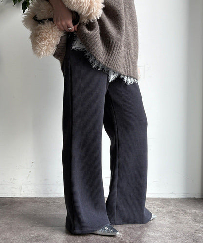 針織燈芯絨微喇休閒褲