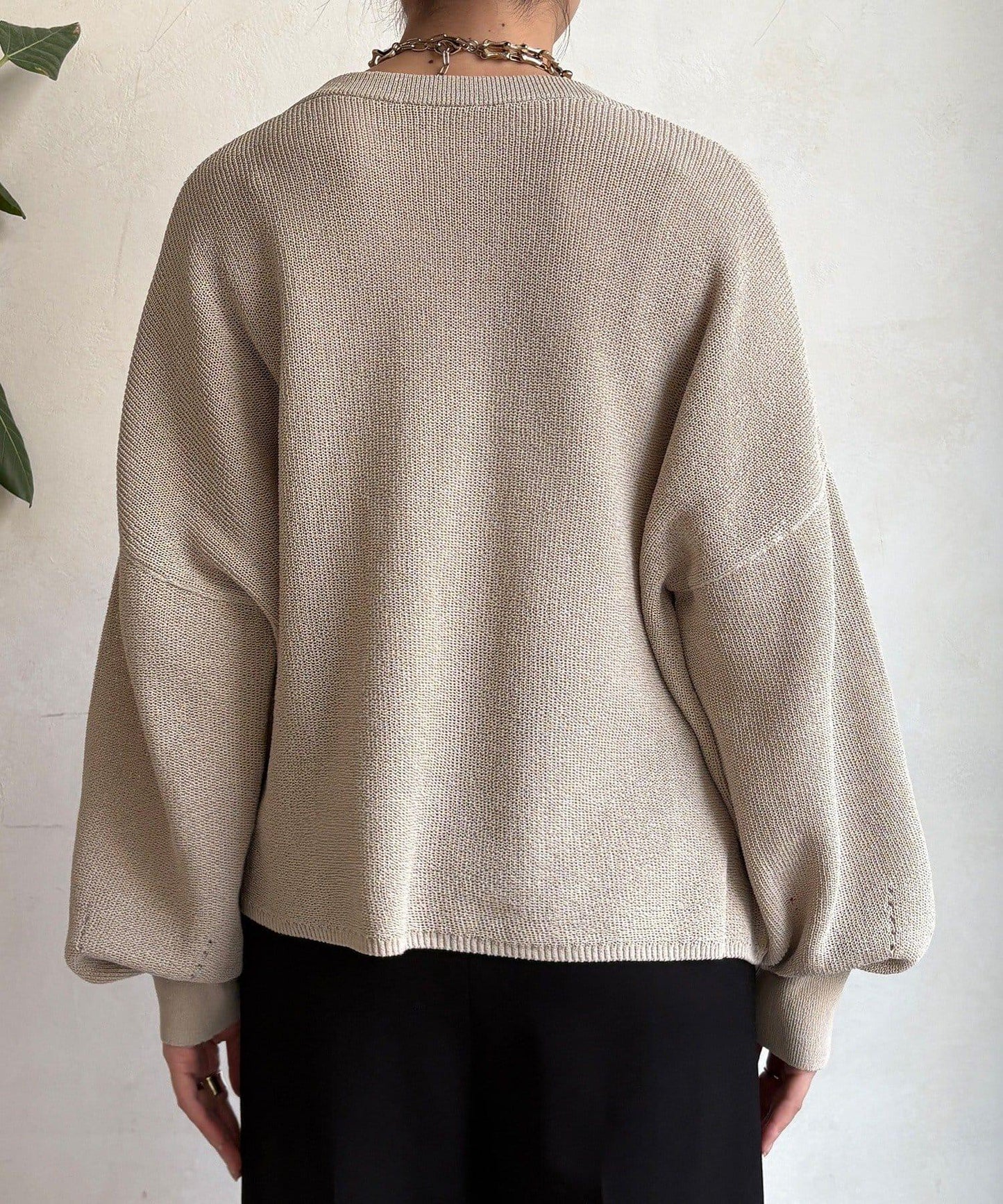 和紙質開領套頭衫