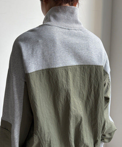 異材質拼接雙拉鍊夾克