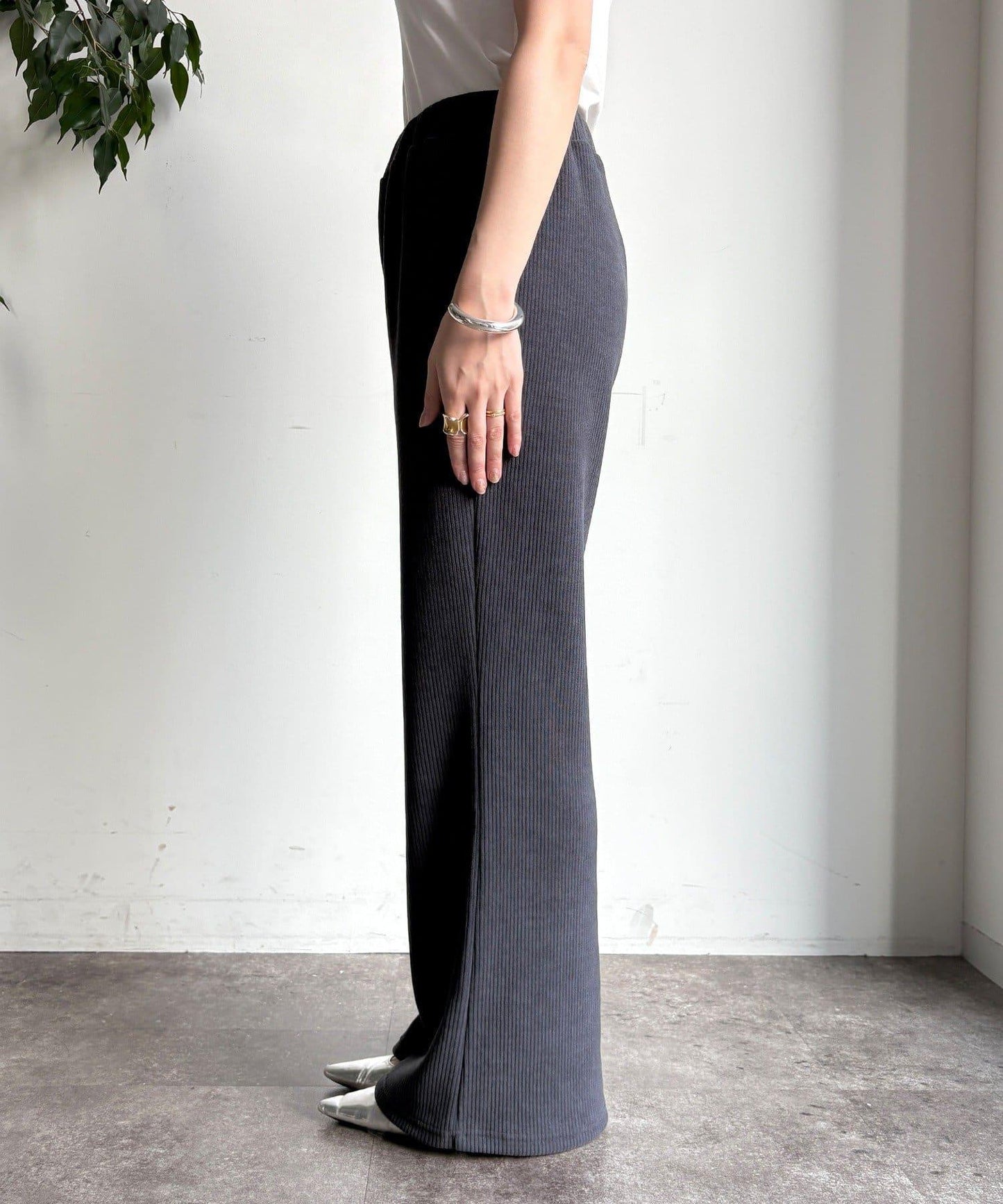 針織燈芯絨微喇休閒褲