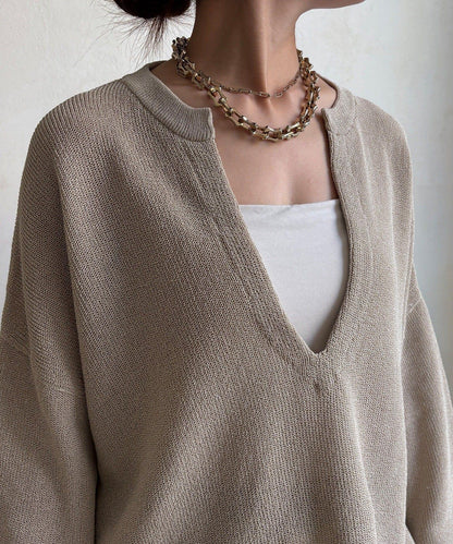 和紙質開領套頭衫