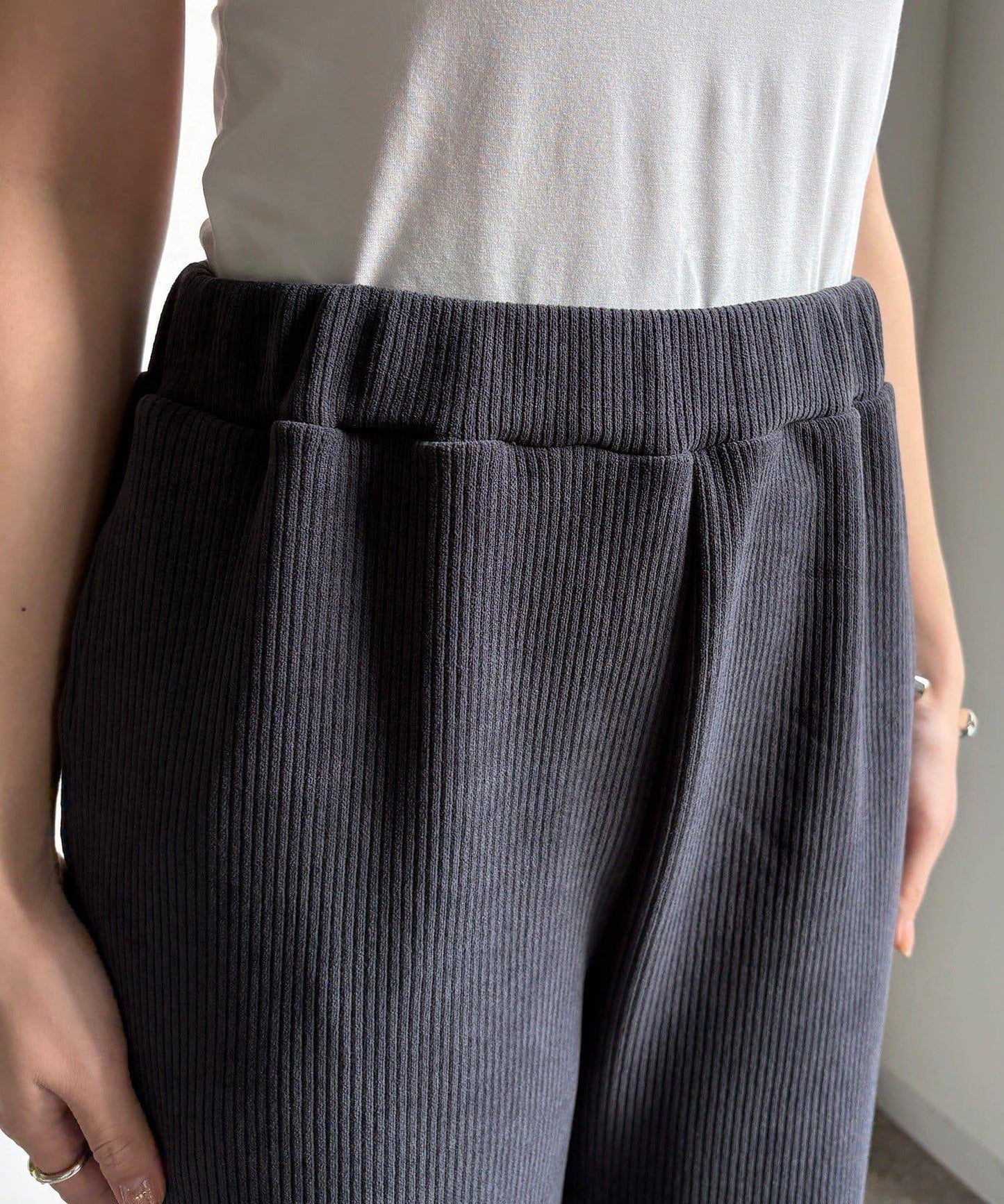 針織燈芯絨微喇休閒褲