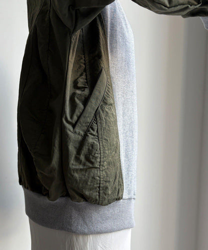 異材質拼接雙拉鍊夾克