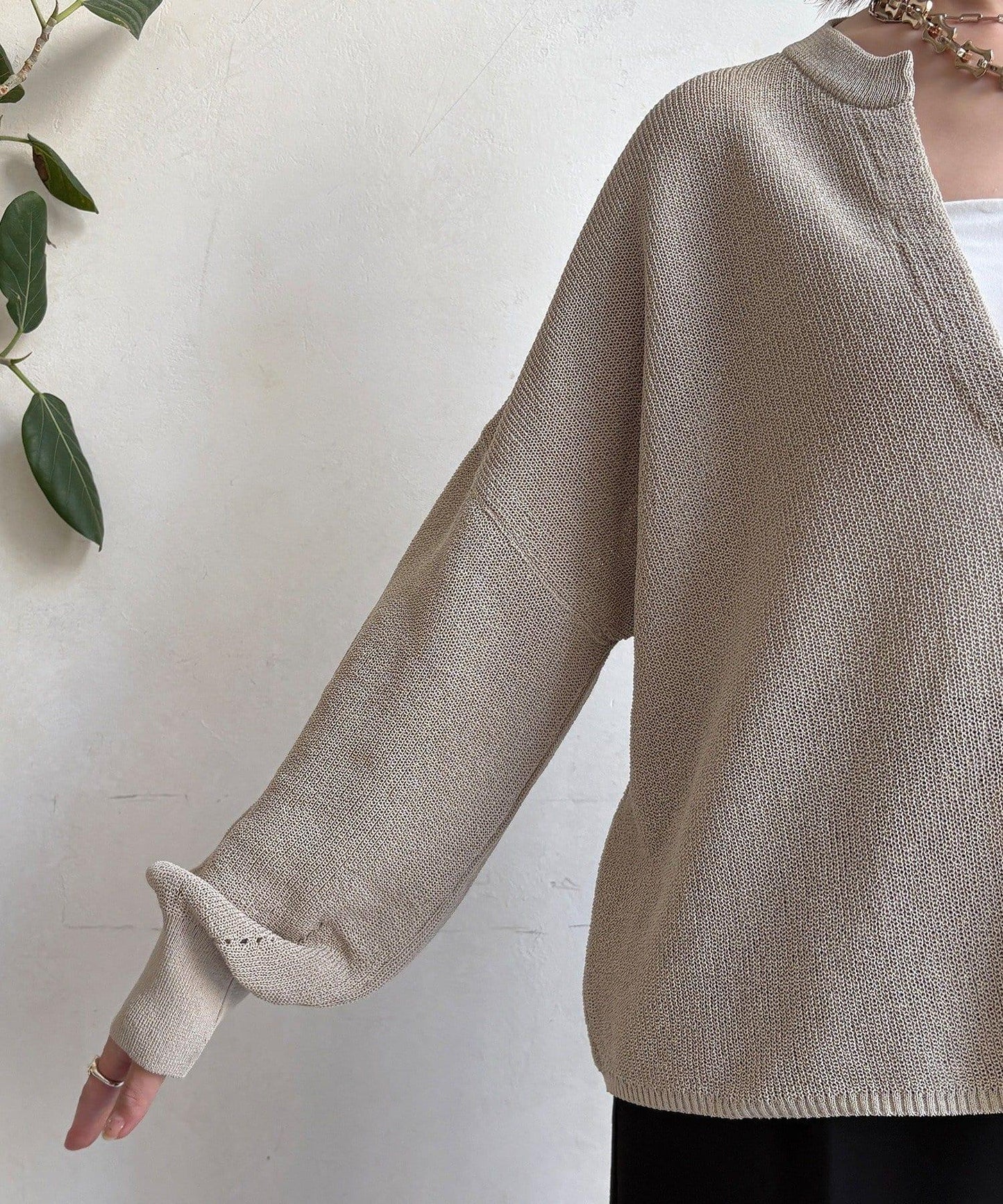 和紙質開領套頭衫