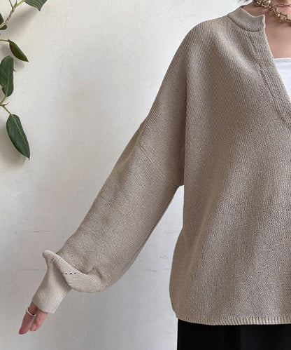 和紙質開領套頭衫