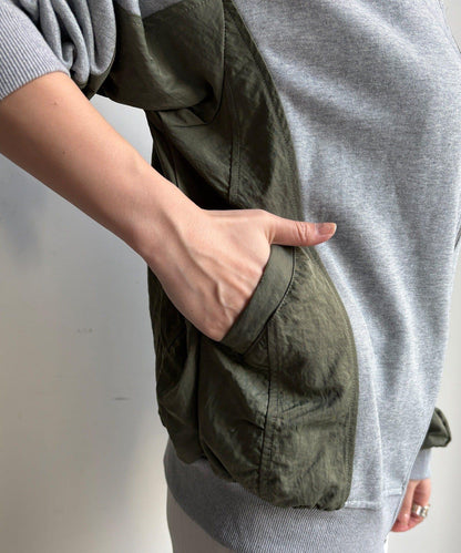 異材質拼接雙拉鍊夾克