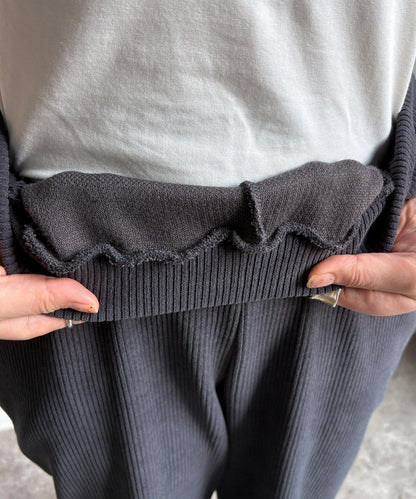 針織燈芯絨微喇休閒褲