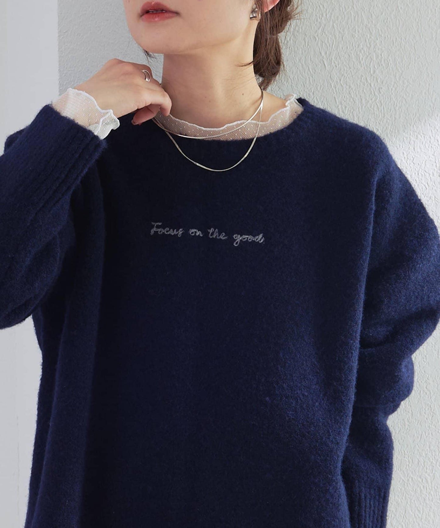 logo刺繡針織套頭衫