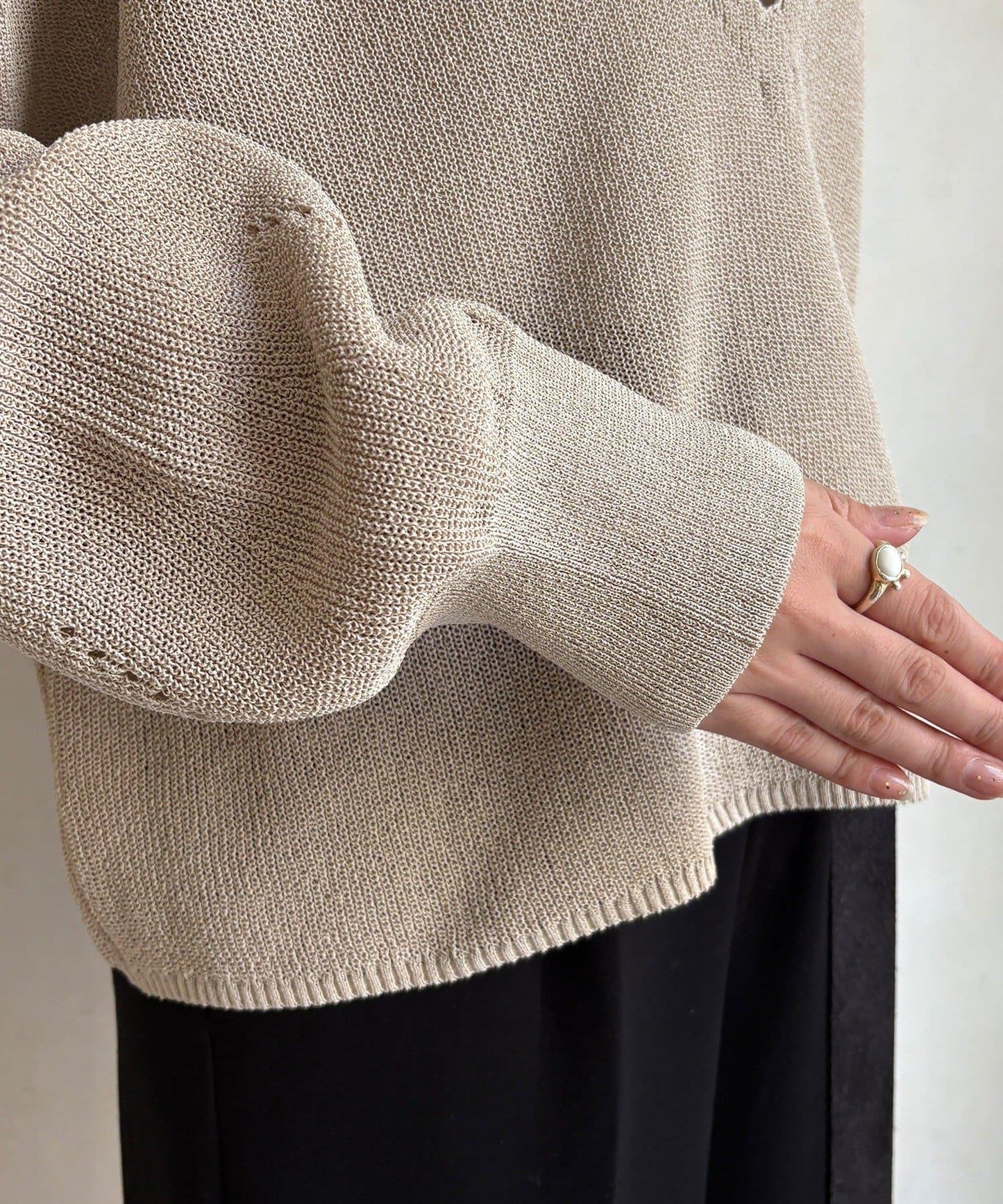 和紙質開領套頭衫