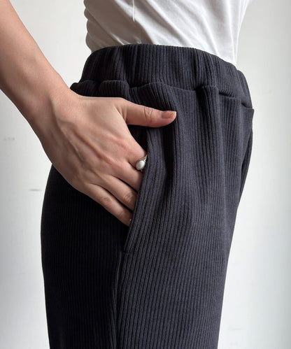針織燈芯絨微喇休閒褲
