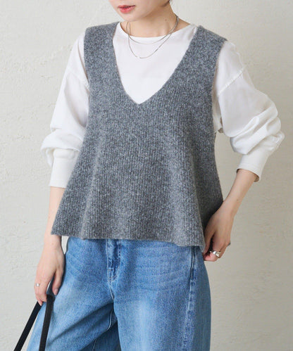 拼接針織背心