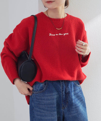 logo刺繡針織套頭衫