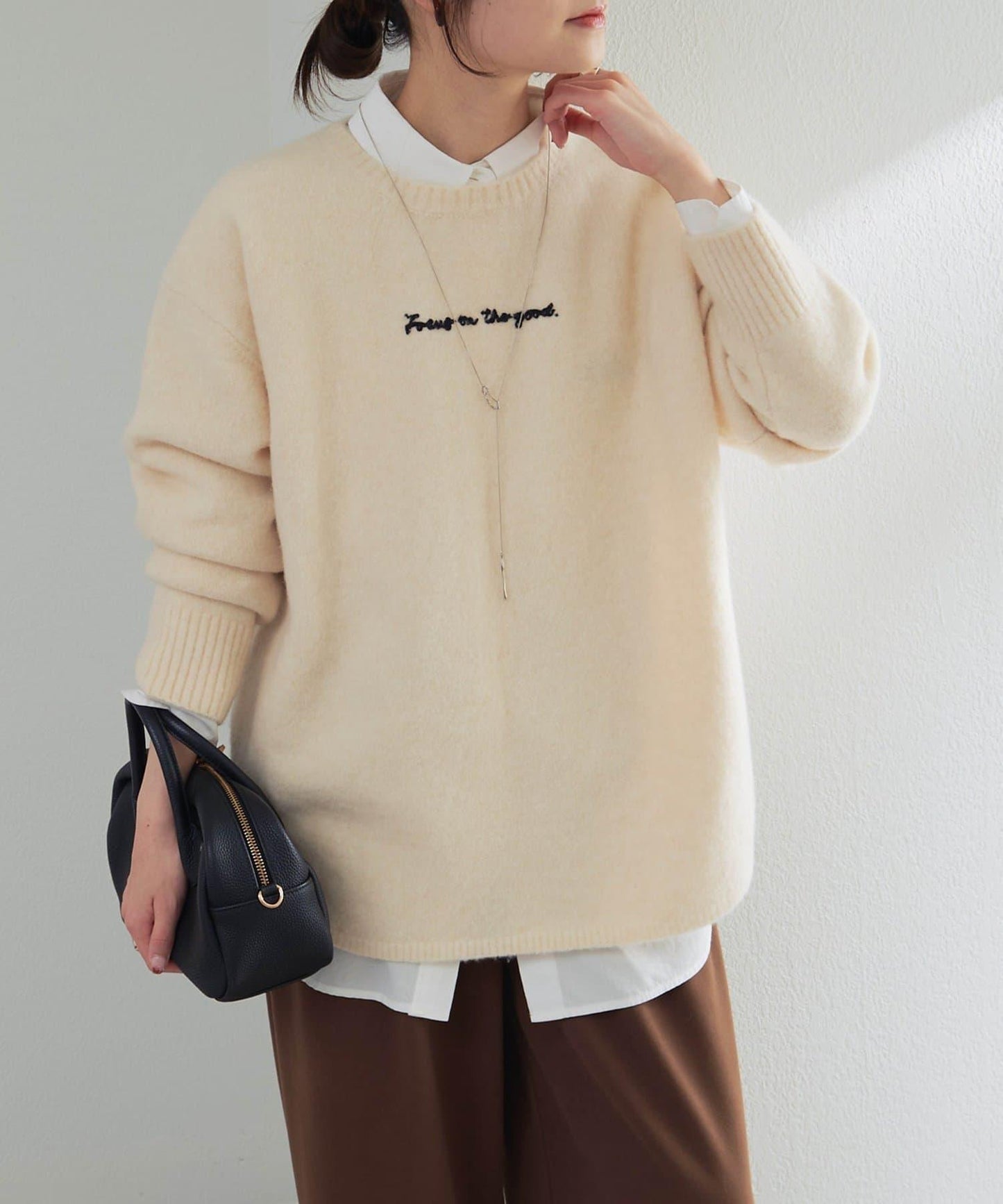 logo刺繡針織套頭衫