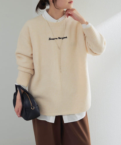 logo刺繡針織套頭衫