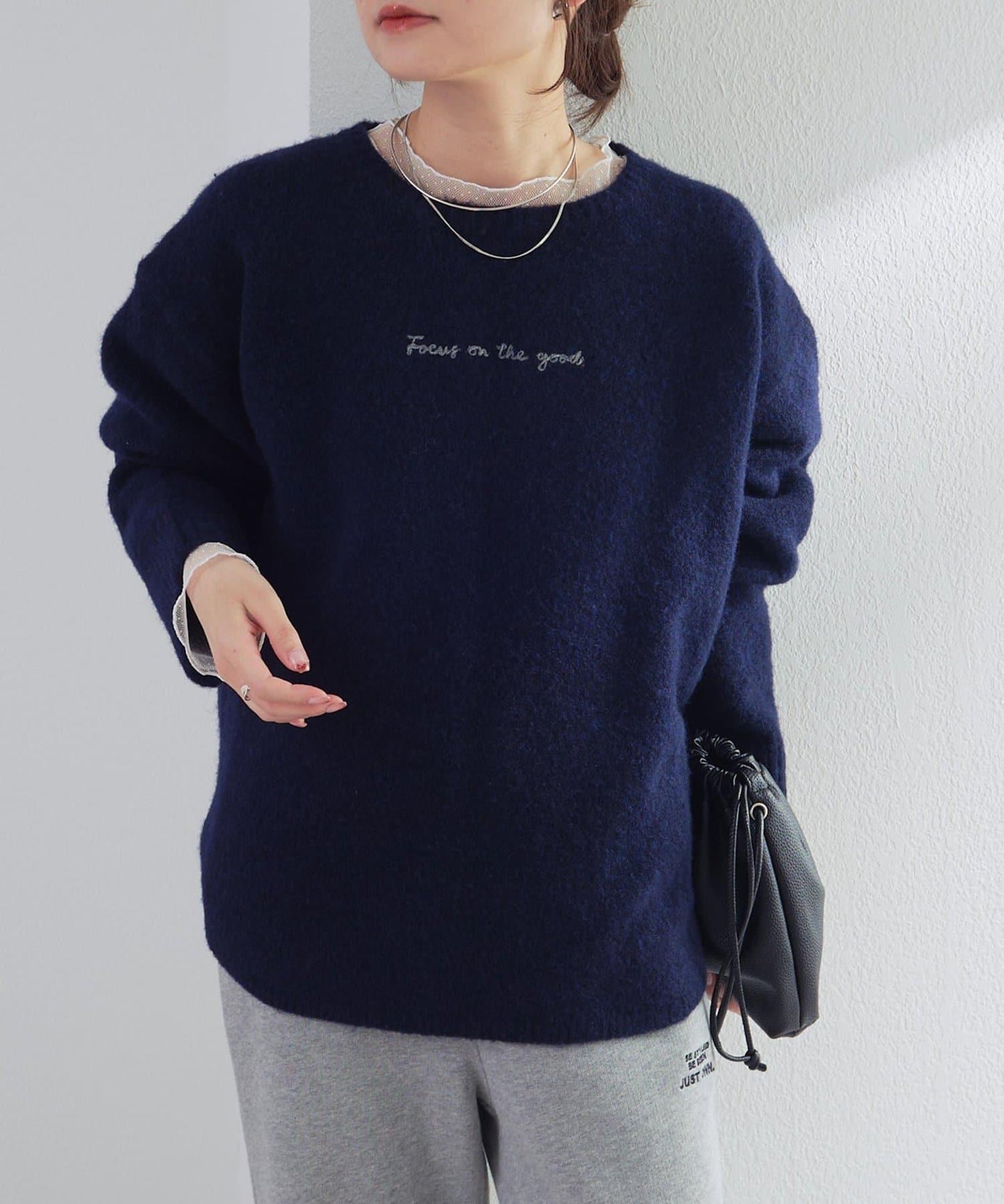 logo刺繡針織套頭衫