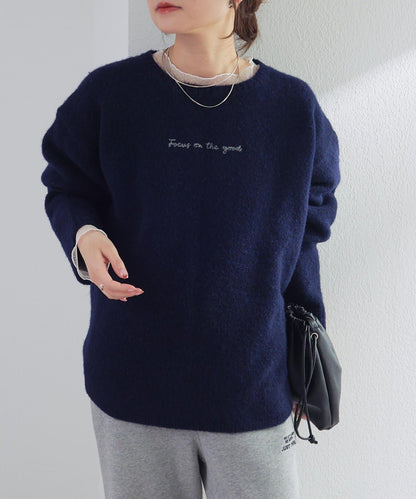 logo刺繡針織套頭衫