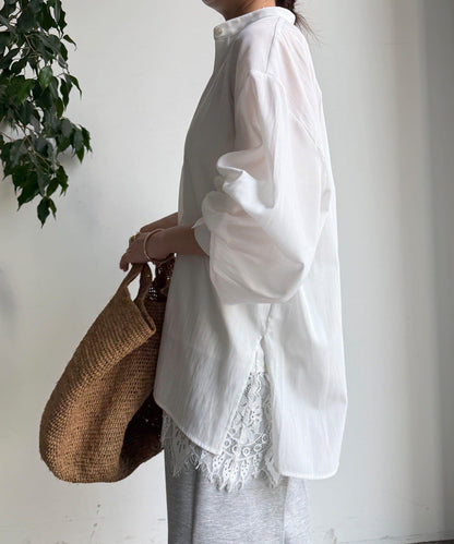 針織背心×襯衫套裝