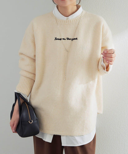 logo刺繡針織套頭衫