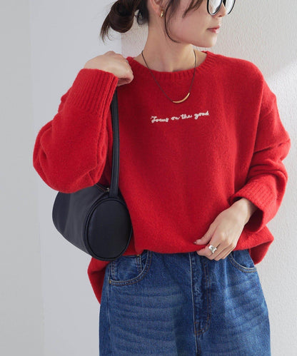 logo刺繡針織套頭衫