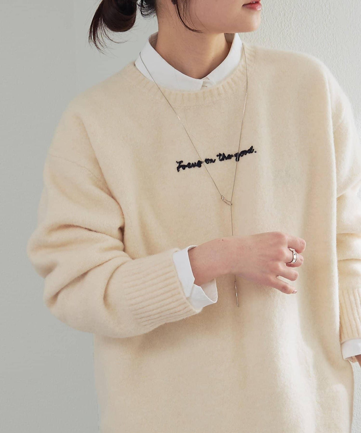 logo刺繡針織套頭衫