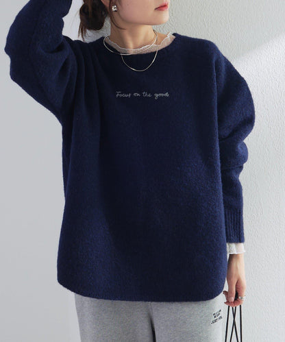 logo刺繡針織套頭衫