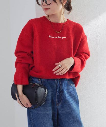 logo刺繡針織套頭衫