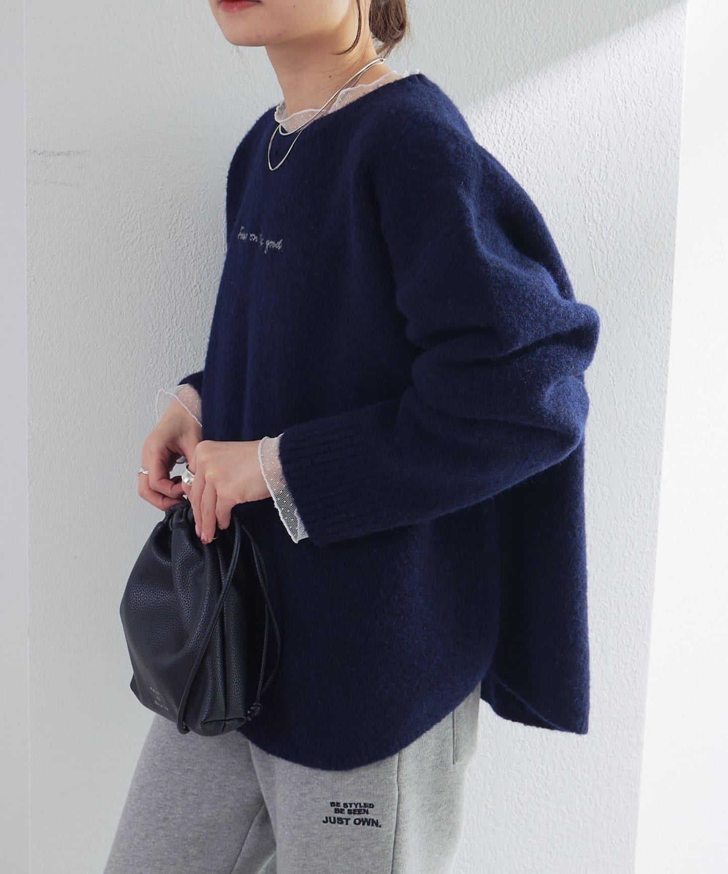 logo刺繡針織套頭衫