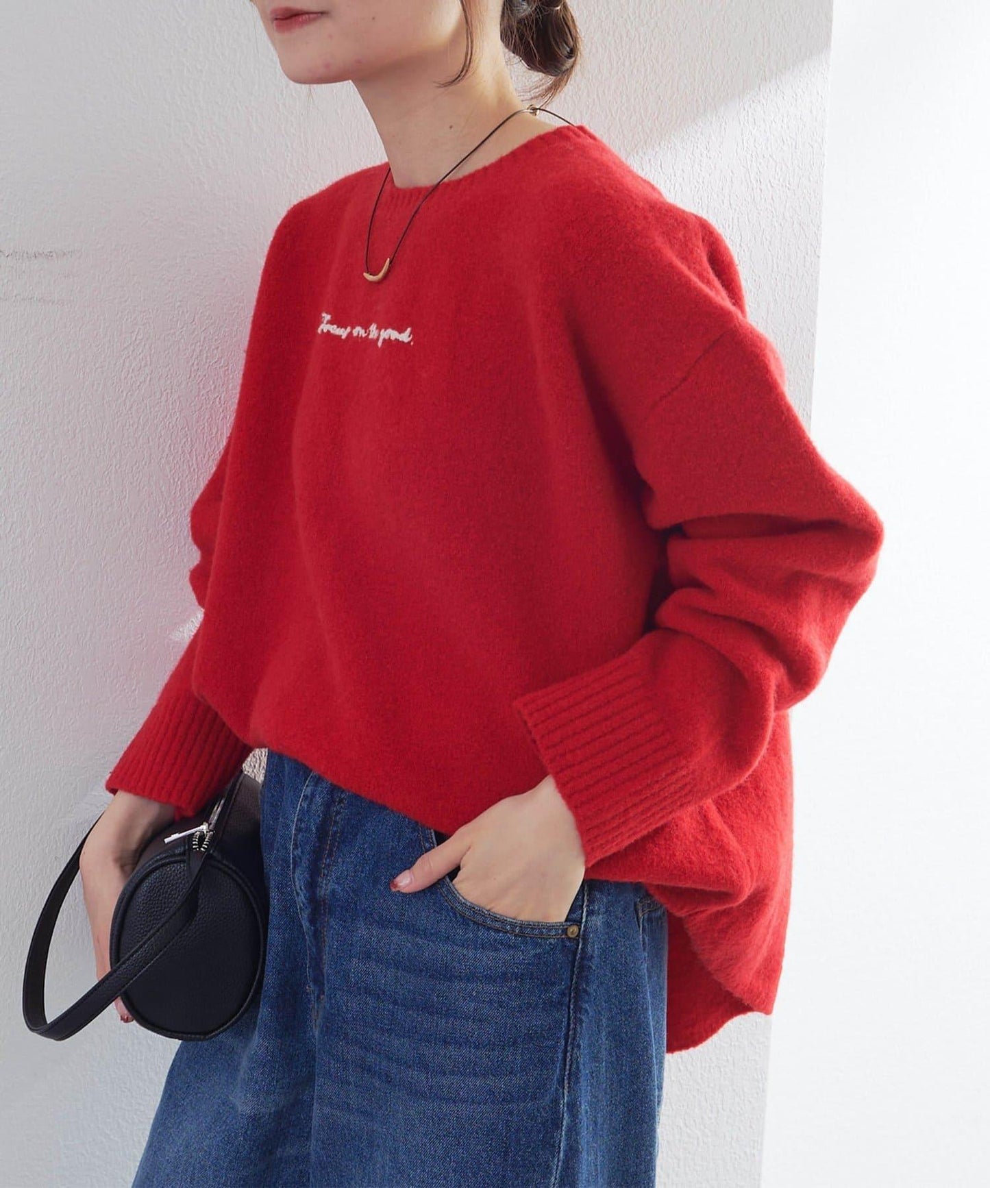 logo刺繡針織套頭衫