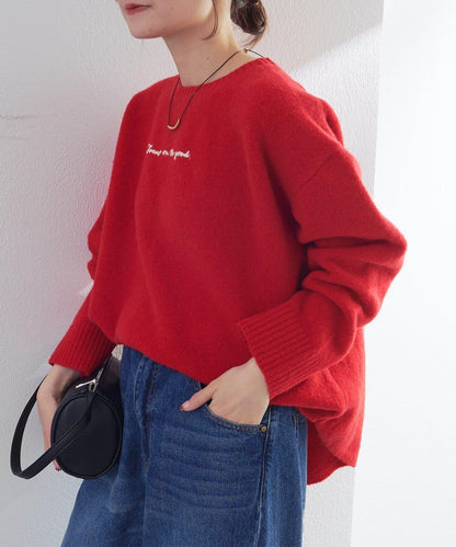 logo刺繡針織套頭衫