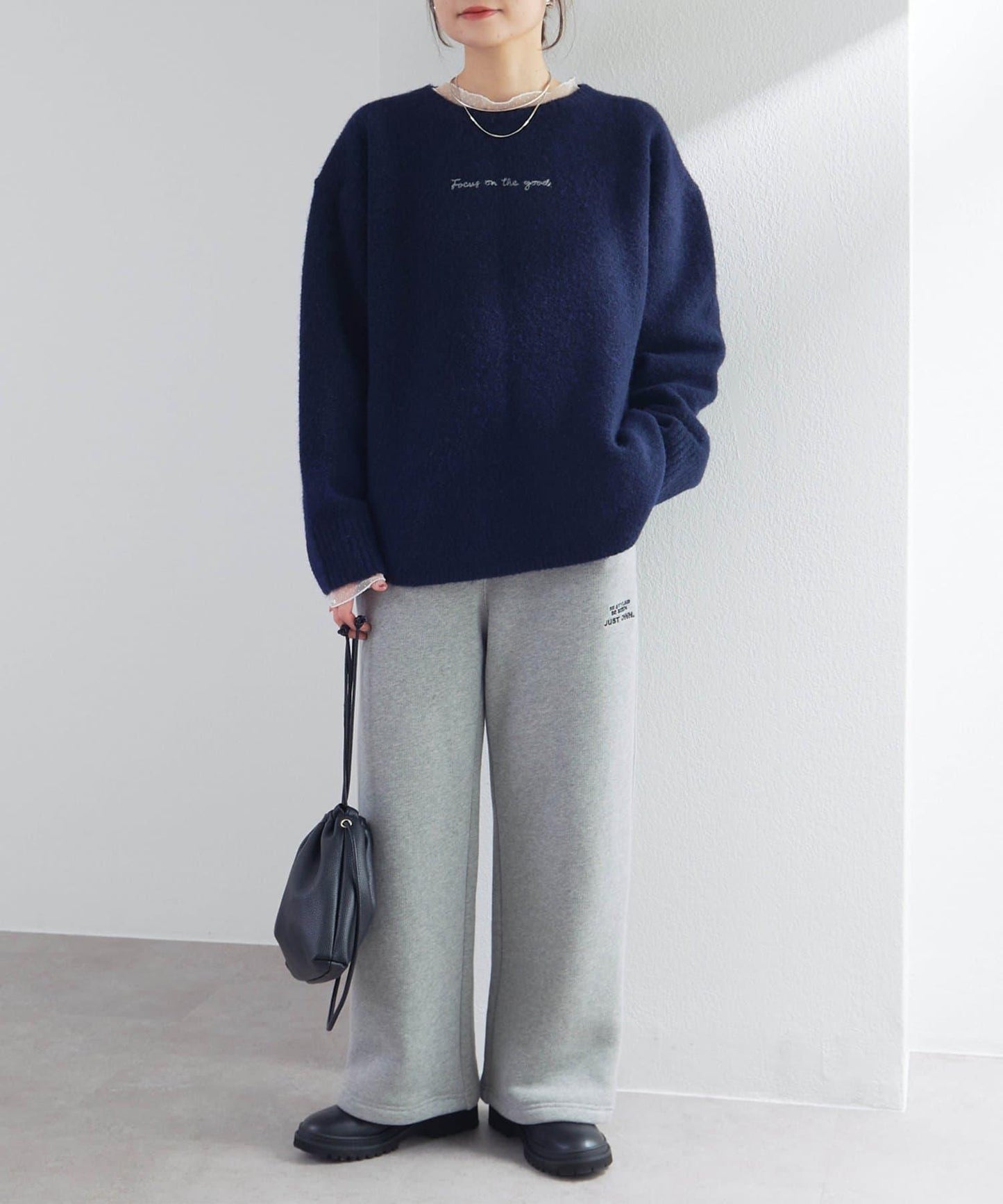 logo刺繡針織套頭衫