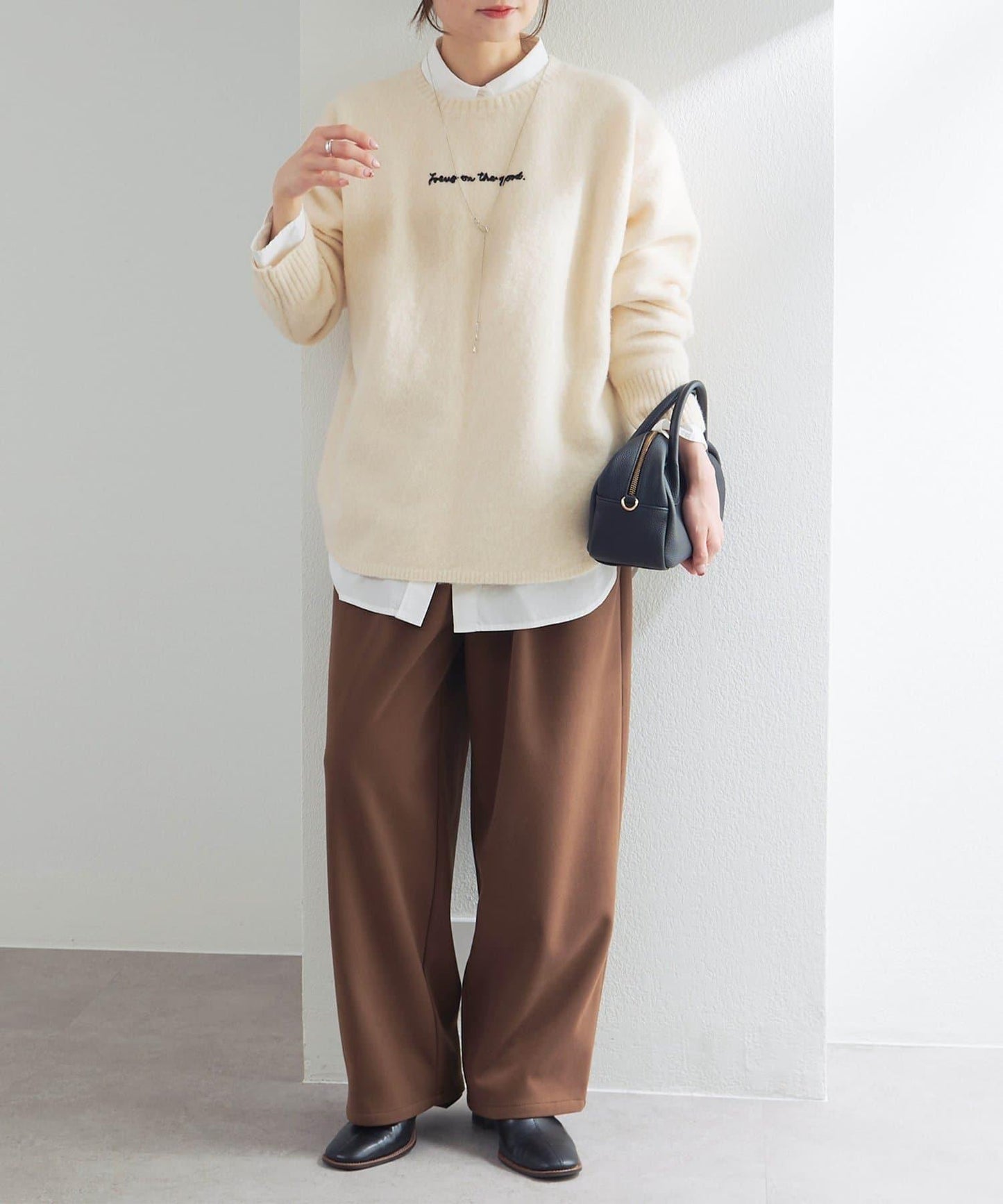 logo刺繡針織套頭衫