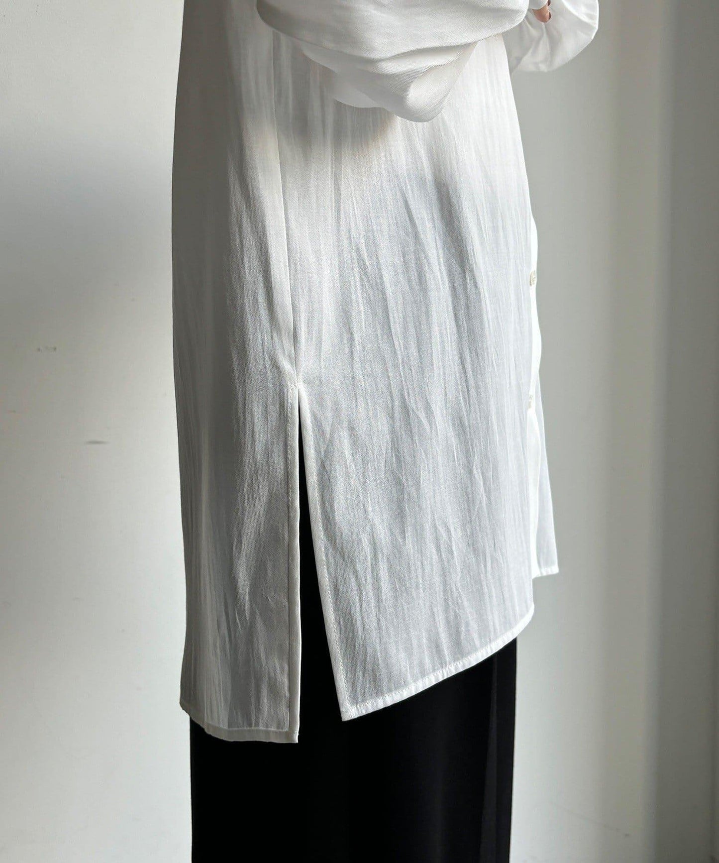 針織背心×襯衫套裝