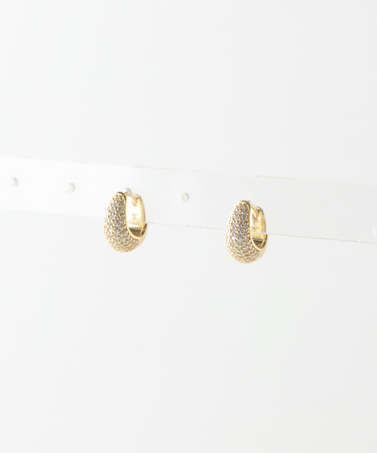 TOM WOOD 冰晶鑲鑽金色耳環