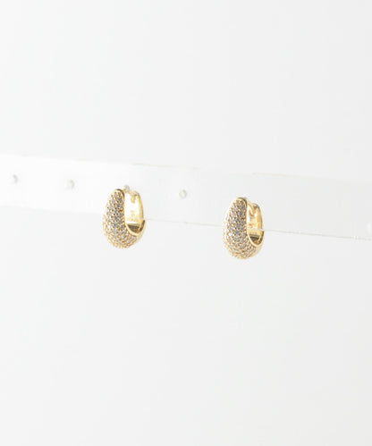 TOM WOOD 冰晶鑲鑽金色耳環