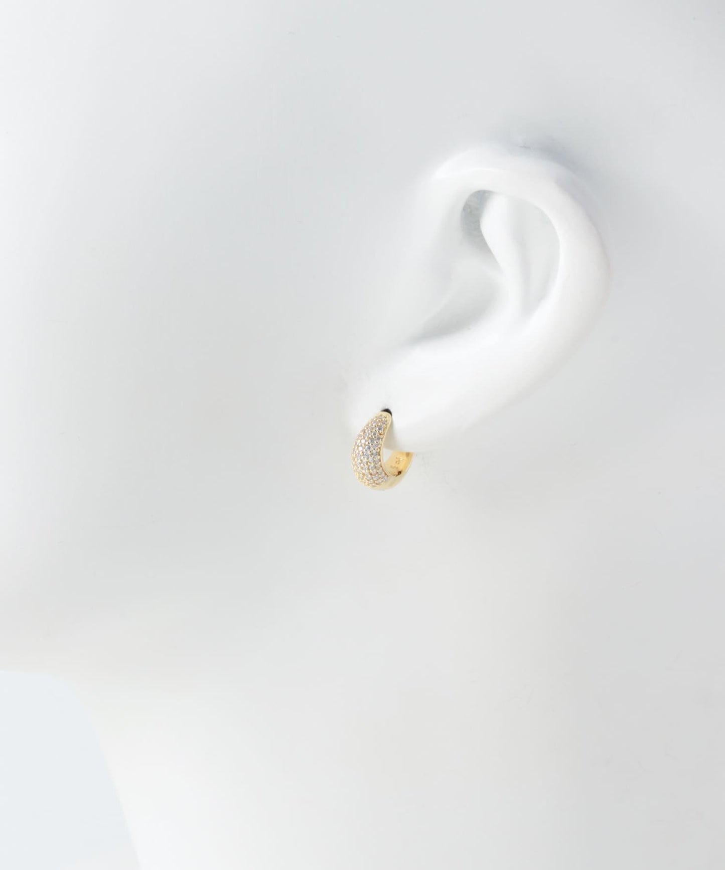 TOM WOOD 冰晶鑲鑽金色耳環