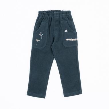 電車圖案針織燈芯絨長褲(80~90)