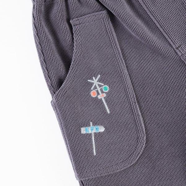 電車圖案針織燈芯絨長褲(80~90)