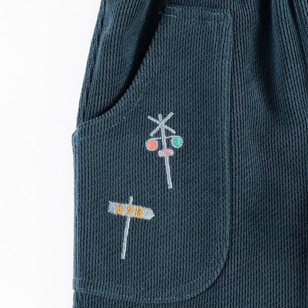 電車圖案針織燈芯絨長褲(80~90)