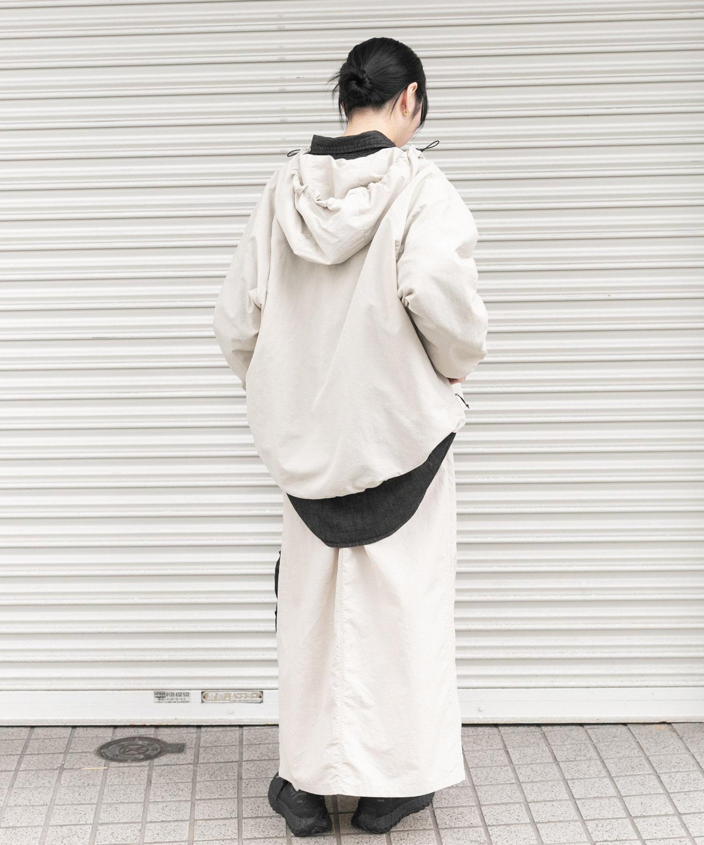 UR TECH尼龍塔夫綢裹身風半身裙