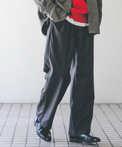 磨毛休閒寬腿褲