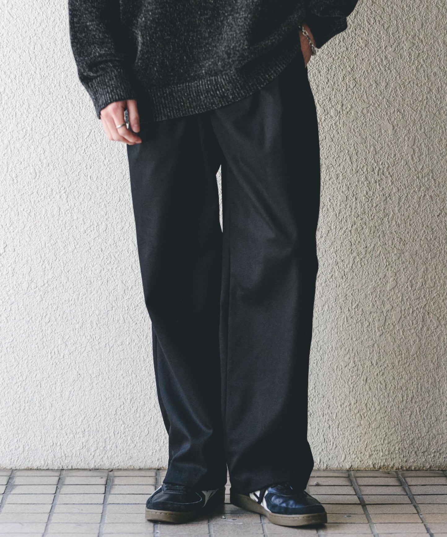 磨毛休閒寬腿褲