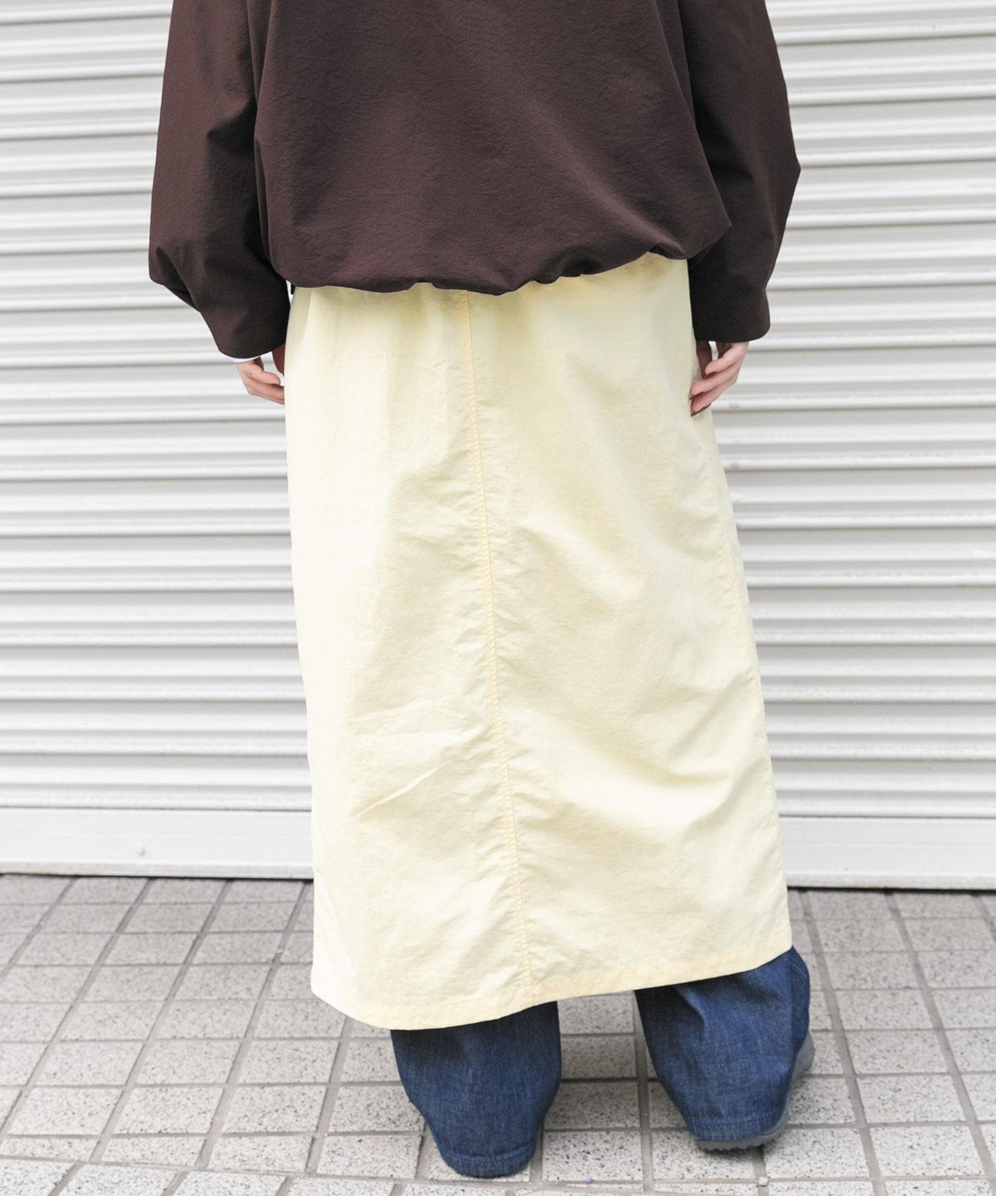 UR TECH尼龍塔夫綢裹身風半身裙