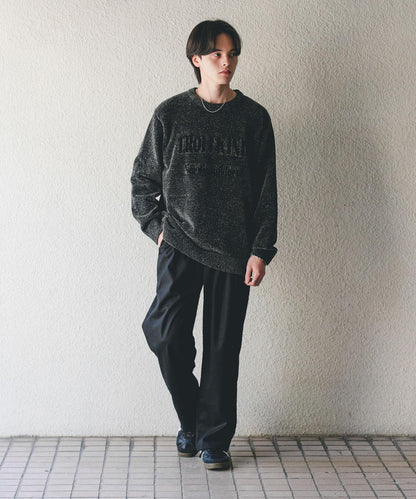 磨毛休閒寬腿褲